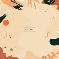 Artistic abstract background template with autumn theme, with hand drawn style vector