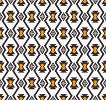 Ikat native aztec tribal grid line geometric shape seamless background. Ethnic yellow-blue color pattern design. Use for fabric, textile, interior decoration elements, upholstery, wrapping. vector