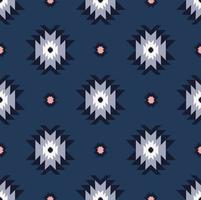 Native aztec tribal geometric shape modern navy blue color simple pattern design seamless background. Use for fabric, textile, interior decoration elements, upholstery, wrapping. vector