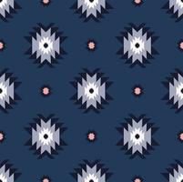 Native aztec tribal geometric shape modern navy blue color simple pattern design seamless background. Use for fabric, textile, interior decoration elements, upholstery, wrapping. vector