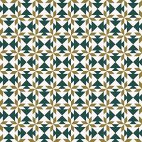 Geometric shape seamless background. Islamic, Sino-Portuguese, peranakan green-gold color star flower pattern. Use for fabric, textile, interior decoration elements, upholstery, wrapping. vector