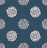 línea pequeña aleatoria zig zag garabato en forma geométrica circular fondo de patrón sin costuras. diseño moderno minimalista en color azul. uso para telas, textiles, elementos de decoración de interiores, tapicería. vector