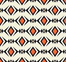 Geometric ethnic tribal rhombus square, triangle shape orange cream color seamless pattern background. Use for fabric, textile, interior decoration elements, upholstery, wrapping. vector