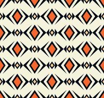 cuadrado de rombo tribal étnico geométrico, forma de triángulo color crema naranja sin costuras patrón de fondo. uso para telas, textiles, elementos de decoración de interiores, tapicería, envoltura. vector