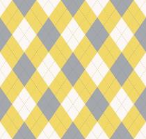 Argyle plaid seamless pattern modern yellow grey color background. Use for fabric, textile, interior decoration elements, upholstery, wrapping. vector