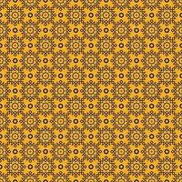 fondo de patrón sin costuras con forma de estrella pequeña geométrica de color marrón y oro amarillo islámico. sarong batik o patrón de seda. uso para telas, textiles, elementos de decoración de interiores, envoltura. vector