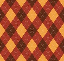 argyle plaid patrón sin costuras moderno otoño rojo marrón sobre fondo de color amarillo. uso para telas, textiles, elementos de decoración de interiores, tapicería, envoltura. vector