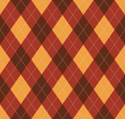 Argyle plaid seamless pattern modern autumn red brown on yellow color background. Use for fabric, textile, interior decoration elements, upholstery, wrapping.