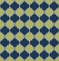 Moroccan trellis or geometric quatrefoil seamless pattern blue green color background. Use for fabric, textile, cover, interior decoration elements, wrapping. vector