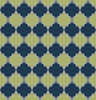 Moroccan trellis or geometric quatrefoil seamless pattern blue green color background. Use for fabric, textile, cover, interior decoration elements, wrapping. vector