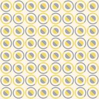 Cuadrícula de semicírculo diagonal aleatoria geométrica pequeña patrón sin costuras amarillo gris sobre fondo blanco crema. uso para telas, textiles, elementos de decoración de interiores, tapicería, embalaje, envoltura. vector