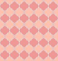 Moroccan trellis or geometric quatrefoil seamless pattern with pink two tone color background. Use for fabric, textile, cover, interior decoration elements, wrapping. vector