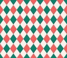 Modern vintage red-green color rhombus diamond shape seamless pattern dimensional texture on cream background. Use for fabric, textile, interior decoration elements, upholstery, wrapping. vector