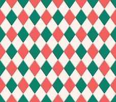 Modern vintage red-green color rhombus diamond shape seamless pattern dimensional texture on cream background. Use for fabric, textile, interior decoration elements, upholstery, wrapping. vector