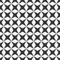 Fondo de color monocromo blanco negro de patrón sin costuras de rejilla de estrella de 4 puntos geométrica simple. uso para telas, textiles, elementos de decoración de interiores, tapicería, envoltura. vector