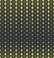 Small geometric diamond shape vertical halftone seamless pattern yellow green color background. Argyle pattern. Use for fabric, textile, interior decoration elements, upholstery, wrapping. vector