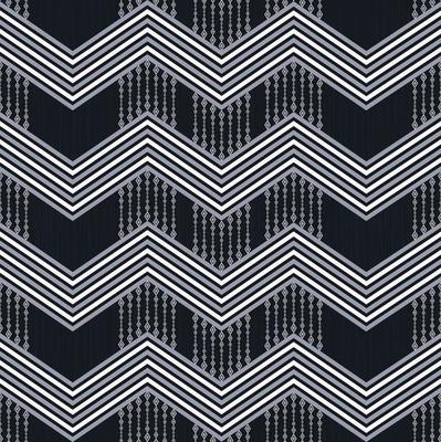 Ethnic ikat small geometric rhombus line chevron or zig zag shape seamless pattern blue color texture background. Use for fabric, textile, interior decoration elements, upholstery, wrapping.