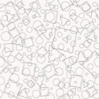 Abstract memphis irregular geometric random drawing strokes overlapping monochrome color seamless pattern background. Use for fabric, textile, cover, interior decoration elements, wrapping. vector