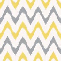 ikat redondeado en zig zag o forma de onda de línea patrón sin costuras fondo de textura de color gris amarillo aleatorio. uso para tela, textil, cubierta, tapicería, elementos de decoración de interiores. vector