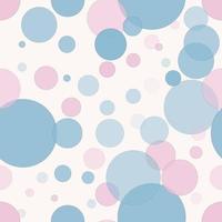 Random geometric circle shape feminine blue pink color seamless pattern background. Modern kids fashion. Use for fabric, textile, cover, upholstery, interior decoration elements, wrapping. vector