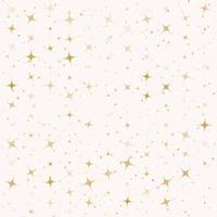 Random gold color twinkle glitter star seamless pattern on white background. Template for festive decoration elements.