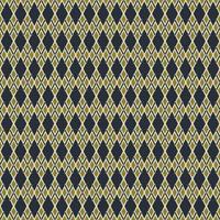 Ikat traditional dark blue and gold color small geometric diamond shape simple grid seamless pattern background. Use for fabric, textile, interior decoration elements, wrapping. vector