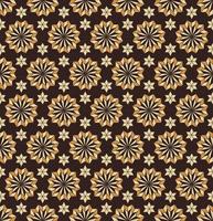Islamic persian flower star geometric shape grid seamless pattern brown yellow gold color background. Batik sarong pattern. Use for fabric, textile, interior decoration elements. vector