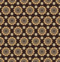 Islamic persian flower star geometric shape grid seamless pattern brown yellow gold color background. Batik sarong pattern. Use for fabric, textile, interior decoration elements. vector