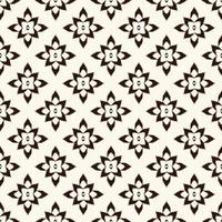 Ikat batik geometric flower shape grid seamless pattern beige color texture background. Use for fabric, textile, cover, upholstery, interior decoration elements, wrapping. vector