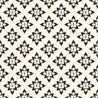 Ikat batik geometric flower shape grid seamless pattern beige color texture background. Use for fabric, textile, cover, upholstery, interior decoration elements, wrapping. vector