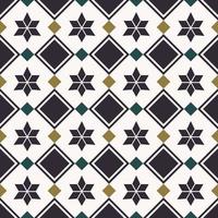 Geometric square star grid seamless background. Ethnic brown color design. Sino-Portuguese, Peranakan pattern. Use for fabric, textile, interior decoration elements, upholstery, wrapping. vector