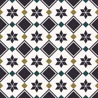 Geometric square star grid seamless background. Ethnic brown color design. Sino-Portuguese, Peranakan pattern. Use for fabric, textile, interior decoration elements, upholstery, wrapping. vector