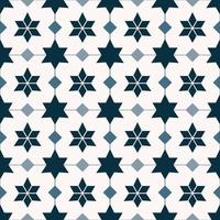 Geometric blue color star grid line seamless pattern background. Sino-Portuguese, Peranakan pattern. Use for fabric, textile, interior decoration elements, upholstery, wrapping. vector
