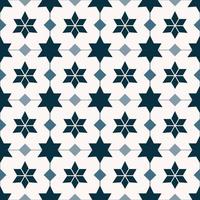 Geometric blue color star grid line seamless pattern background. Sino-Portuguese, Peranakan pattern. Use for fabric, textile, interior decoration elements, upholstery, wrapping. vector