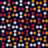 Abstract geometric small triangle random shape seamless pattern. Ethnic color style on dark blue background. Use for fabric, textile, interior decoration elements, upholstery, wrapping. vector