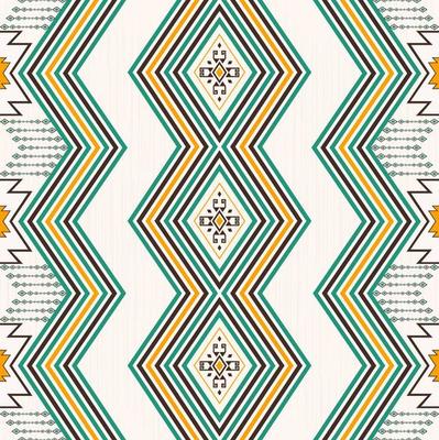 Native aztec rhombus zig zag line geometric shape seamless background. Ethnic colorful brown cream pattern design. Use for fabric, textile, interior decoration elements, upholstery, wrapping.