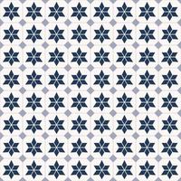 Geometric star grid seamless pattern blue color background. Simple Sino-Portuguese or Peranakan pattern. Use for fabric, textile, interior decoration elements. vector