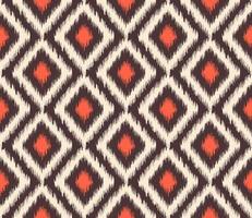 Simple ikat geometric shapes seamless pattern traditional style with modern brown color background. vector