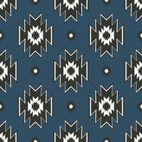 Native aztec geometric shape modern color simple pattern design seamless on blue background. Use for fabric, textile, interior decoration elements, upholstery, wrapping. vector