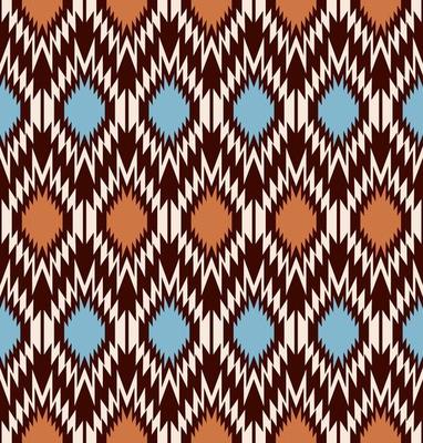 Ethnic tribal geometric zig zag shape seamless pattern on brown color background. Morocco color design. Use for fabric, textile, interior decoration elements, upholstery, wrapping.