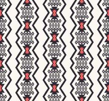 Ikat native aztec tribal zig zag geometric shape seamless background. Ethnic red-blue grey color pattern design. Use for fabric, textile, interior decoration elements, upholstery, wrapping. vector
