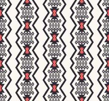 Ikat native aztec tribal zig zag geometric shape seamless background. Ethnic red-blue grey color pattern design. Use for fabric, textile, interior decoration elements, upholstery, wrapping. vector