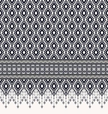 Ikat geometric rhombus square shape seamless pattern. Ethnic tribal navy blue color on white background. Use for fabric, textile, interior decoration elements, upholstery, wrapping.