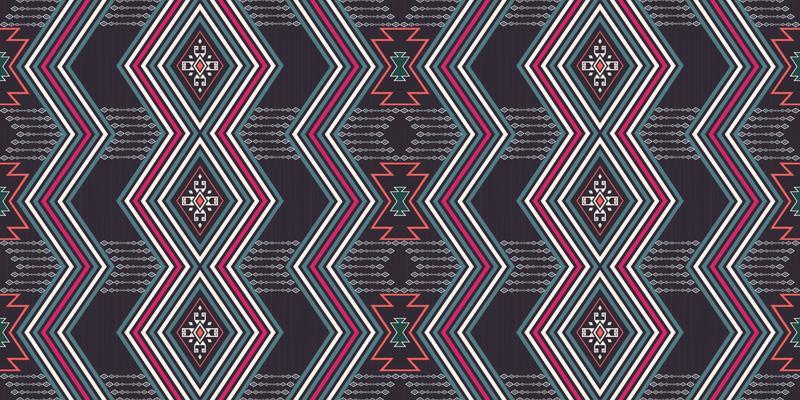 Native aztec and rhombus zig zag line geometric shape seamless background. Ethnic tribal color pattern design. Use for fabric, textile, interior decoration elements, upholstery, wrapping.