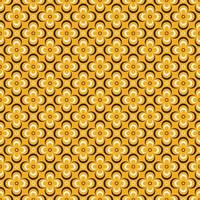 Geometric flower shape grid seamless pattern on yellow brown color background. Batik or sarong pattern. Use for fabric, textile, interior decoration elements, upholstery, packaging, wrapping. vector