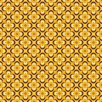 Geometric flower shape grid seamless pattern on yellow brown color background. Batik or sarong pattern. Use for fabric, textile, interior decoration elements, upholstery, packaging, wrapping. vector