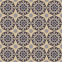 Islamic geometric star and flower shape seamless pattern contemporary color background. Batik sarong pattern. Use for fabric, textile, interior decoration elements, wrapping. vector