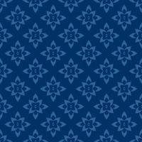 Ikat batik geometric flower shape grid seamless pattern blue monochrome color texture background. Use for fabric, textile, cover, upholstery, interior decoration elements. vector