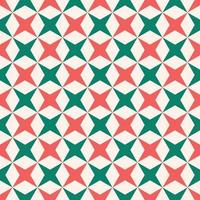 4-point star geometric seamless pattern. Modern vintage random red-green color design on cream background. Use for fabric, textile, interior decoration elements, upholstery, wrapping. vector