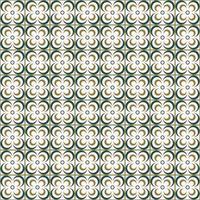 Geometric flower shape line grid seamless pattern green-gold color background. Simple Sino-Portuguese, Peranakan pattern. Use for fabric, textile, interior decoration elements, upholstery. vector
